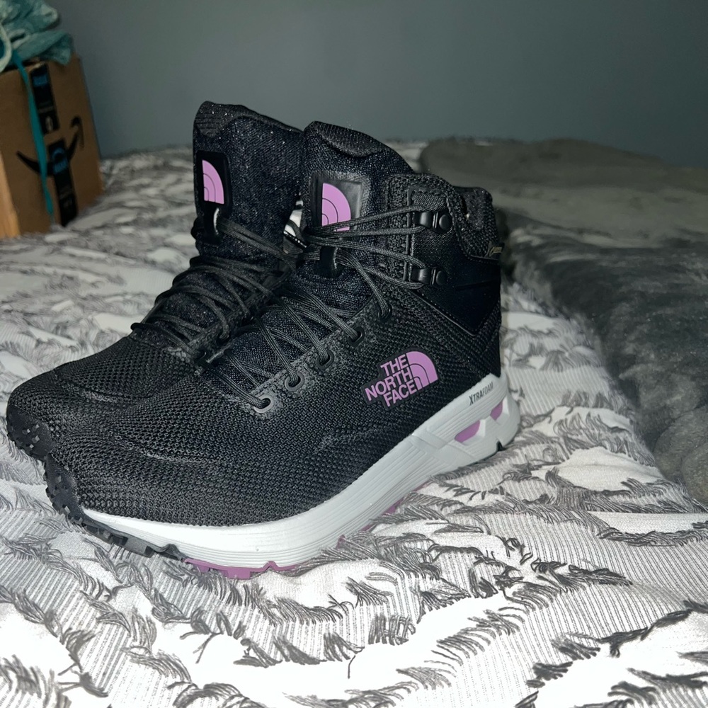 The North Face, Gore-Tex, Black and Purple Hiking Shoes